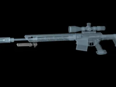 Magpul Bipod M-LOK Low-poly 3D model