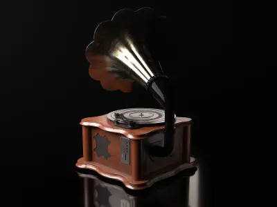 Vintage Gramophone 3D model