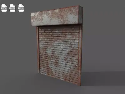 Metal industrial door Low-poly 3D model purchase