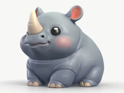 Rhinoceros Toy 1 3D model