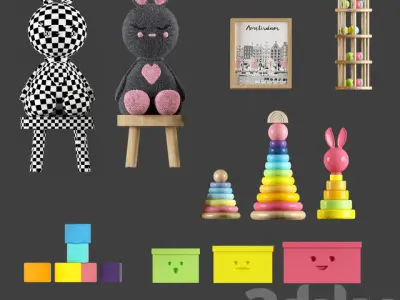 Kids toys set  3D model