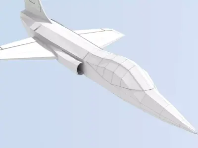 XF-104 fighter jet in sky Free low-poly 3D model