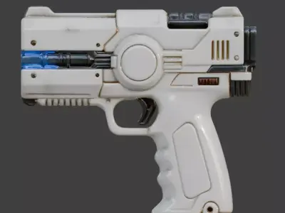 Stylized Sci-Fi Blaster Pistol 3D Low-poly 3D model