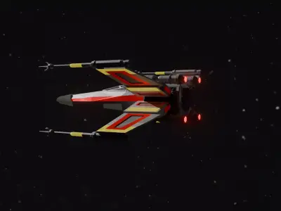 X wing star wars Low-poly 3D model by jeffersonpereira3554