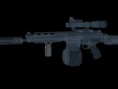 Tactical vertical grip Magpul RVG  Low-poly 3D model