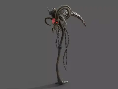 MORTUARY SCYTHE - PRINTING3D - VIDEOGAMES Low-poly 3D model