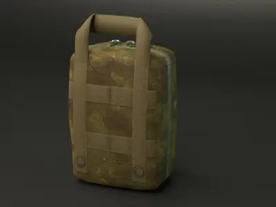 Military First Aid Kit Low-poly 3D model purchase