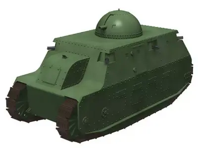 fiat2000 wwii tank 3D model
