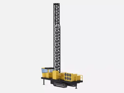Drill Rig Construction ER Simplified Low-poly 3D model