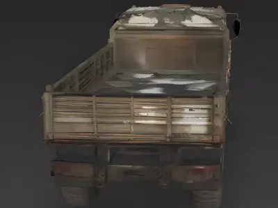 Realistic Wrecked Tactical Military Truck 3D Vehicle Model Low-poly 3D model