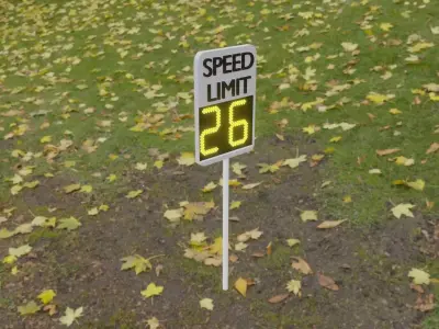 Speed Limit Sign Free low-poly 3D model