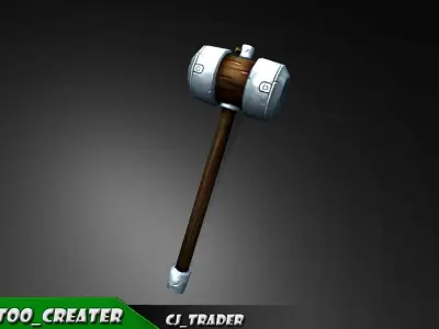 Modern Fantasy Mace Lowpoly 3d model Low-poly 3D model