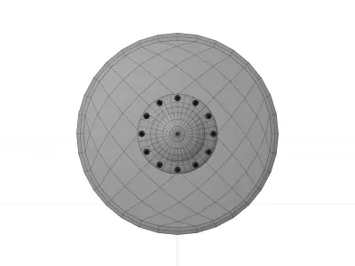 Medieval Iron and Wood Round Shield 3D Model 3D model