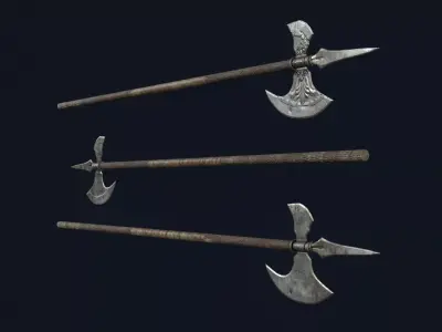 Guard Halberd Low-poly 3D model