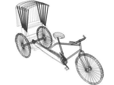 Rickshaw - Center-driver 3D model