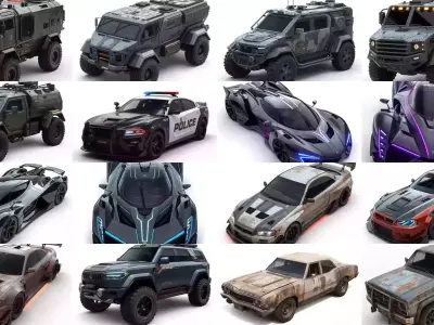 Ultimate Stylized Vehicles Mega Collection 3D Model Pack