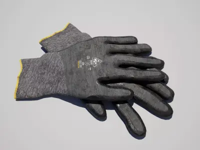Working Gloves Low-poly 3D model