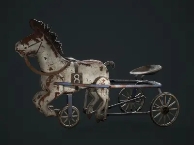 Vintage Soviet Horse Tricycle  Low-poly 3D model
