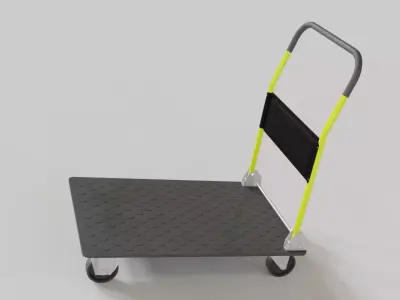 Foldable platform on wheels - Transport cart 3D model