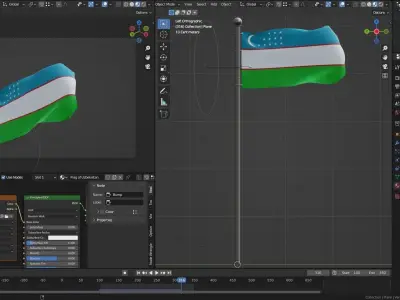 Animated Uzbekistan Flags 3D model