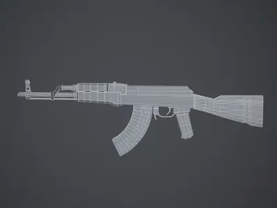 3d model of AK47 Free low-poly 3D model