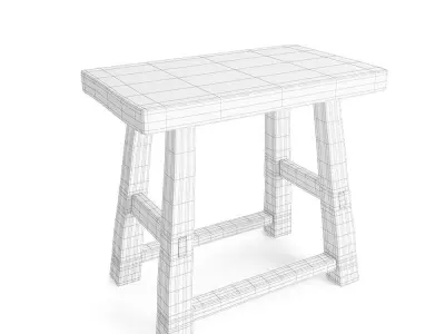 Rustic Stool 3D model