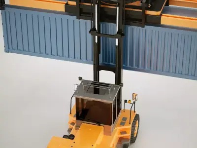 Forklift and Container 3D model