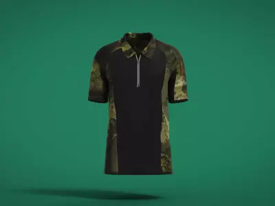 Military Outfit - T-shirt Low-poly 3D model 2