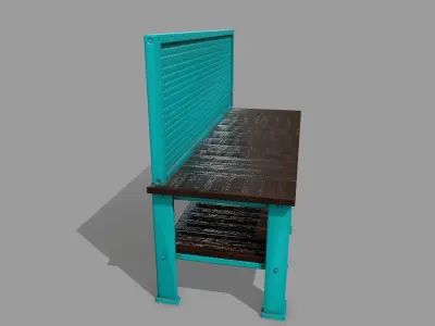 workbench shelf with shelves Low-poly 3D model