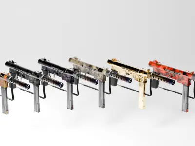 SMG M76 AUTOMATIC RIFLE SMITH WESSON LOW POLY Low-poly 3D model
