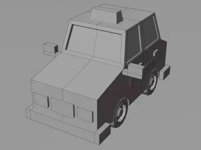 Low Poly Taxi Car 3D Model Stylized City Vehicle Game Asset Low-poly 3D model