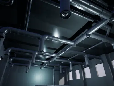 Ventilation Pack Low-poly 3D model