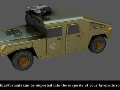 Military Vehicle - Low poly - PBR - Game ready Low-poly 3D model
