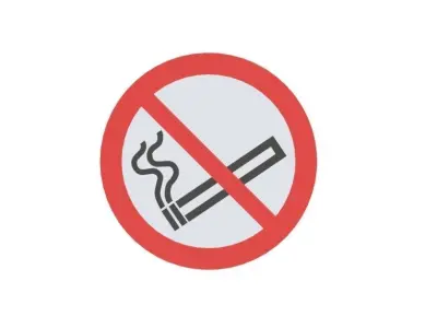 ISO7010 P002 Mandatory Sign No Smoking  with Standardized Colour 3D model