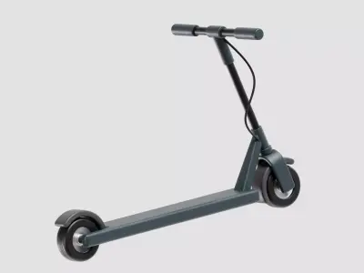 Electric scooter cartoon Low-poly 3D model