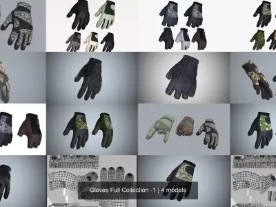Gloves Full Collection -1 3D Model Pack