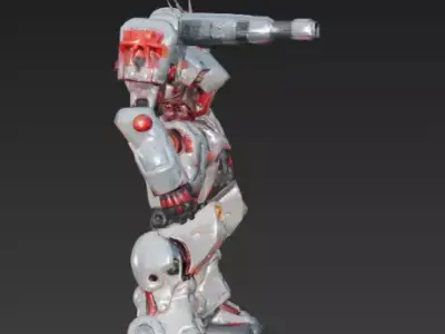 Heavy Combat Mecha 3D Model Battle Robot Unit Low-poly 3D model