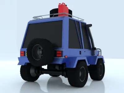 Low poly offroad jeep Free low-poly 3D model