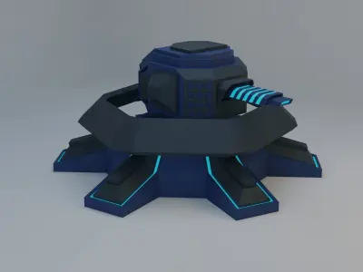 Sci-Fi Plasma Turret Free low-poly 3D model