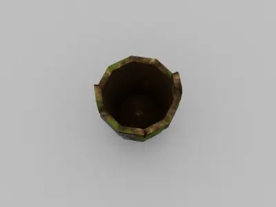 Bucket Moss wormed Low-poly 3D model