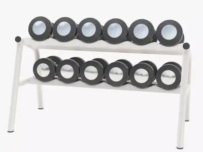Dumbbells 3D model 2