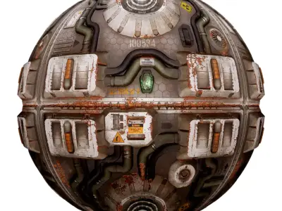 PBR Sci-Fi Industrial Texture 08 Low-poly 3D model