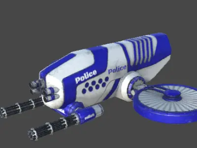 Futuristic Police Drone 02 - Unity Game Asset Low-poly 3D model
