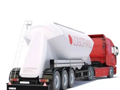 Iveco Stralis with silo 3D model