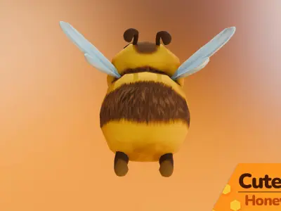 Cute Bee 01 - Honey Pals Low-poly 3D model