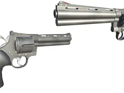 04-357 magnum-gun model 3d game ready model Low-poly 3D model Low-poly 3D model