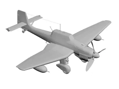 Old military aircraft concept 3D model