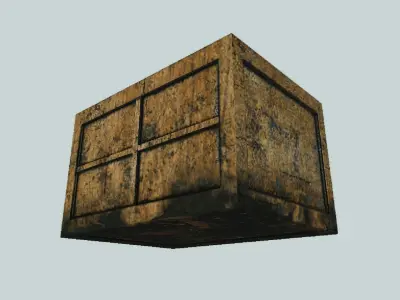 Crate wooden chest 3D model