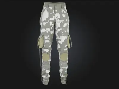 Camouflage Combat Pants Tactical Military Trousers for Soldie 3D model
