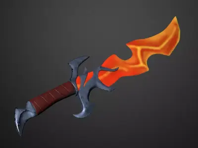 Stylized Sword Low-poly 3D model 5